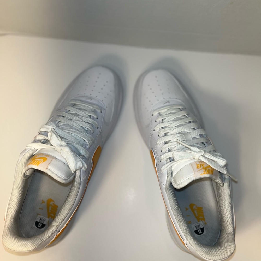 Nike Air Force 1 Low White University Gold Size 12 - Picture 13 of 13
